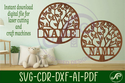 Tree name sign svg laser SVG APInspireddesigns 