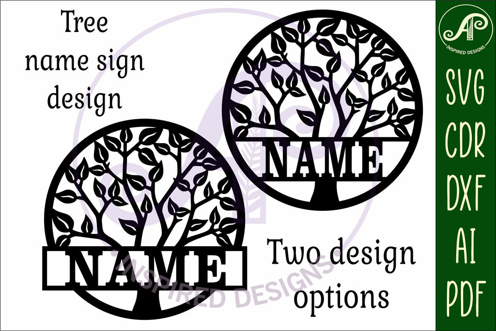 Tree name sign svg laser - So Fontsy