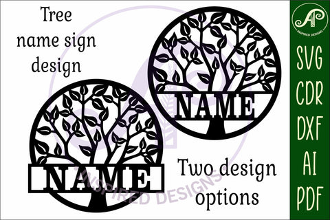 Tree name sign svg laser SVG APInspireddesigns 