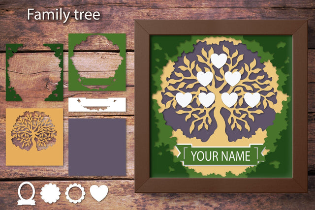 Tree of life | 3d heart tree shadow box layered svg 3D Paper Olga Boat Design 