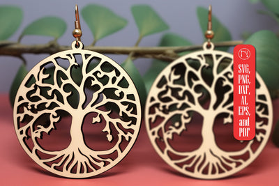 Tree of Life Earring SVG Laser Cut File SVG MD JOYNAL ABDIN 