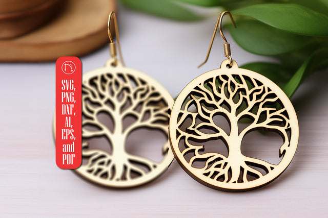 Tree of Life Earring SVG Laser Cut File SVG MD JOYNAL ABDIN 