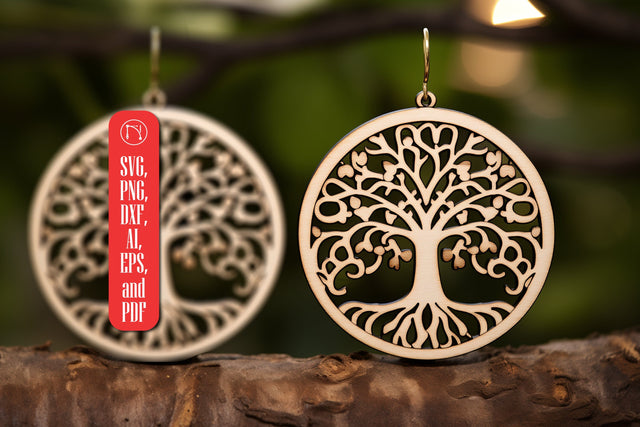 Tree of Life Earring SVG Laser Cut File SVG MD JOYNAL ABDIN 