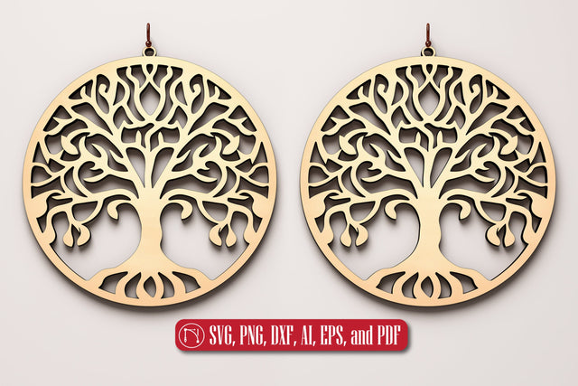 Tree of Life Earring SVG Laser Cut File SVG MD JOYNAL ABDIN 