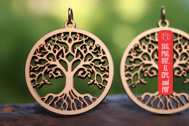 Tree of Life Earring SVG Laser Cut File SVG MD JOYNAL ABDIN 