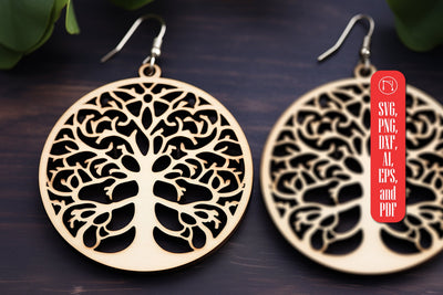 Tree of Life Earring SVG Laser Cut File SVG MD JOYNAL ABDIN 