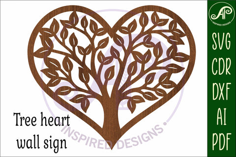 Tree of life heart wall sign, SVG file. design 2 SVG APInspireddesigns 