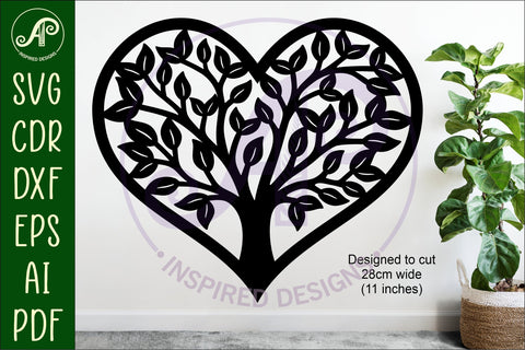 Tree of life heart wall sign, SVG file. design 2 SVG APInspireddesigns 
