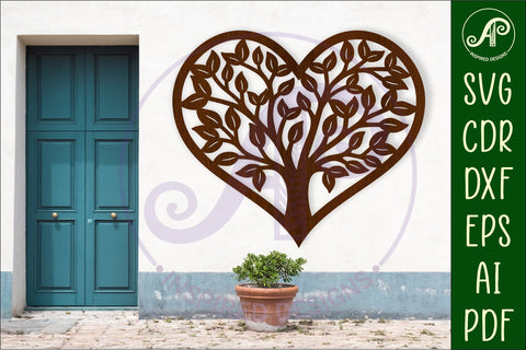 Tree of life heart wall sign, SVG file. design 2 SVG APInspireddesigns 
