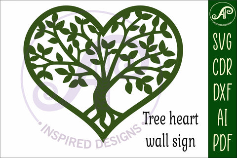 Tree of life heart wall sign, SVG file. SVG APInspireddesigns 