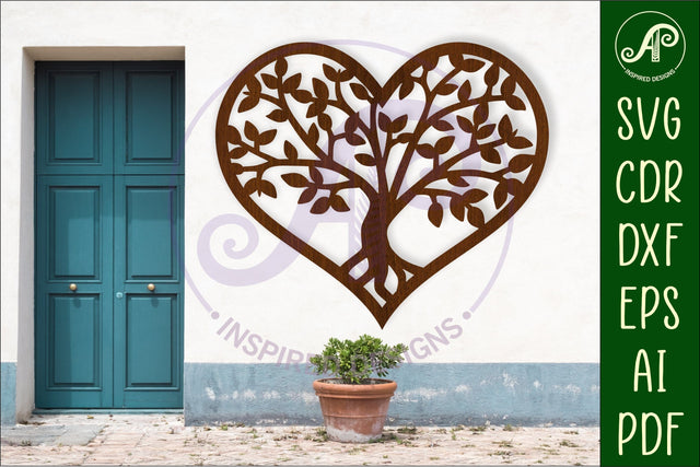 Tree of life heart wall sign, SVG file. SVG APInspireddesigns 