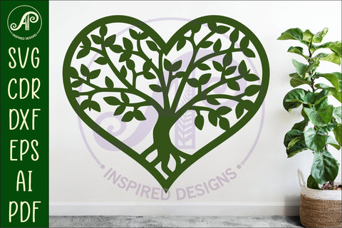 Tree of life heart wall sign, SVG file. SVG APInspireddesigns 