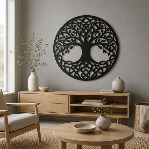 Tree of Life Laser SVG | Celtic Tree DXF | Round Metal Wall Art Laser Cut File | CNC Plasma Cut Design | Rustic Home Decor SVG HappyDesignStudio 