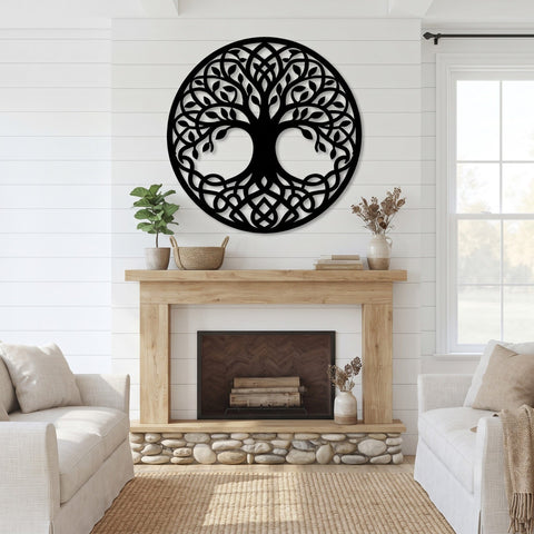Tree of Life Laser SVG | Celtic Tree DXF | Round Metal Wall Art Laser Cut File | CNC Plasma Cut Design | Rustic Home Decor SVG HappyDesignStudio 