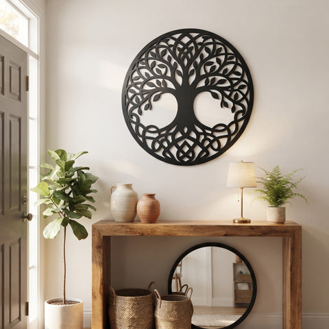 Tree of Life Laser SVG | Celtic Tree DXF | Round Metal Wall Art Laser Cut File | CNC Plasma Cut Design | Rustic Home Decor SVG HappyDesignStudio 