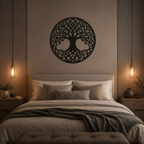 Tree of Life Laser SVG | Celtic Tree DXF | Round Metal Wall Art Laser Cut File | CNC Plasma Cut Design | Rustic Home Decor SVG HappyDesignStudio 