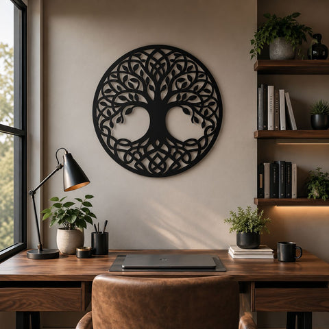 Tree of Life Laser SVG | Celtic Tree DXF | Round Metal Wall Art Laser Cut File | CNC Plasma Cut Design | Rustic Home Decor SVG HappyDesignStudio 