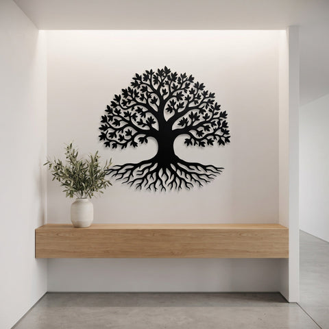Tree of Life Laser SVG | Tree of Life DXF for Plasma Cutting | CNC Metal Wall Art File | Laser Cut Svg | Rooted Tree Silhouette SVG HappyDesignStudio 