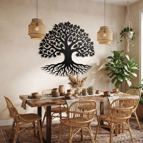 Tree of Life Laser SVG | Tree of Life DXF for Plasma Cutting | CNC Metal Wall Art File | Laser Cut Svg | Rooted Tree Silhouette SVG HappyDesignStudio 