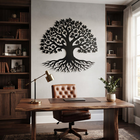 Tree of Life Laser SVG | Tree of Life DXF for Plasma Cutting | CNC Metal Wall Art File | Laser Cut Svg | Rooted Tree Silhouette SVG HappyDesignStudio 