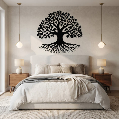 Tree of Life Laser SVG | Tree of Life DXF for Plasma Cutting | CNC Metal Wall Art File | Laser Cut Svg | Rooted Tree Silhouette SVG HappyDesignStudio 