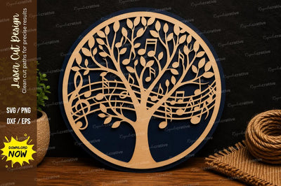 Tree of Life Music Notes Laser Cut SVG File SVG Regulrcrative 