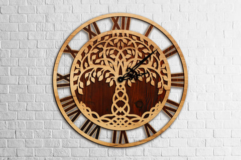 Tree of Life Wall Clock SVG LaserCutano 