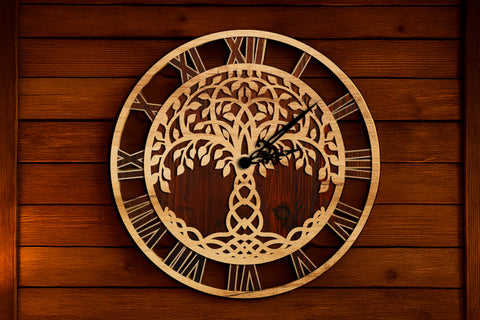 Tree of Life Wall Clock SVG LaserCutano 
