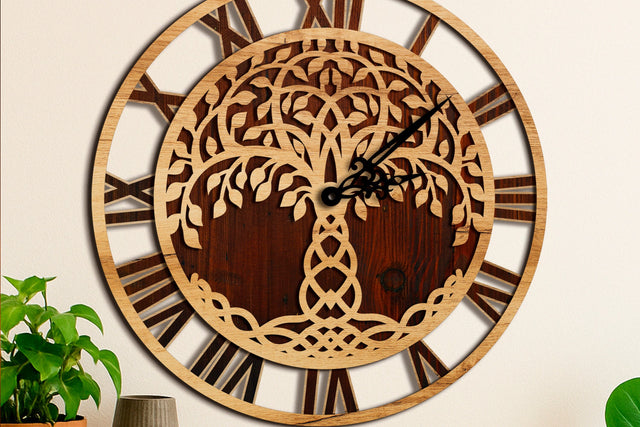 Tree of Life Wall Clock SVG LaserCutano 