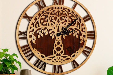 Tree of Life Wall Clock SVG LaserCutano 
