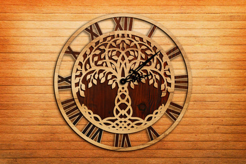 Tree of Life Wall Clock SVG LaserCutano 