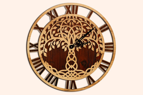 Tree of Life Wall Clock SVG LaserCutano 