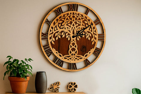 Tree of Life Wall Clock SVG LaserCutano 