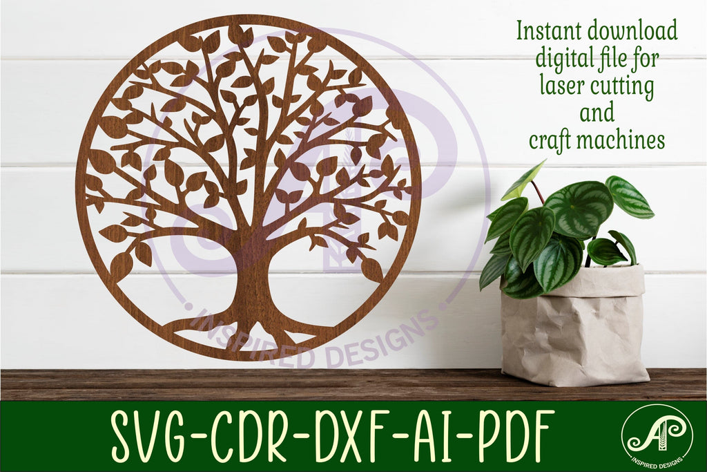 Tree of life wall sign svg laser cut file - So Fontsy