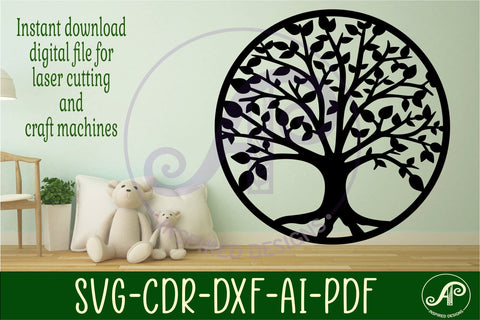 Tree of life wall sign svg laser cut file SVG APInspireddesigns 
