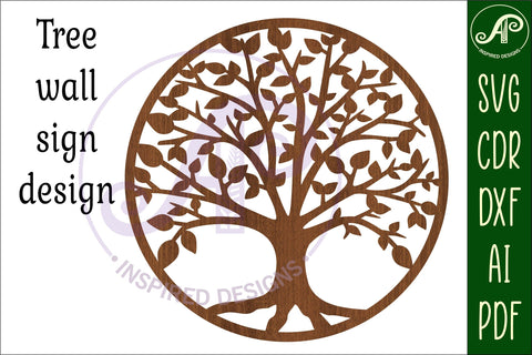 Tree of life wall sign svg laser cut file SVG APInspireddesigns 