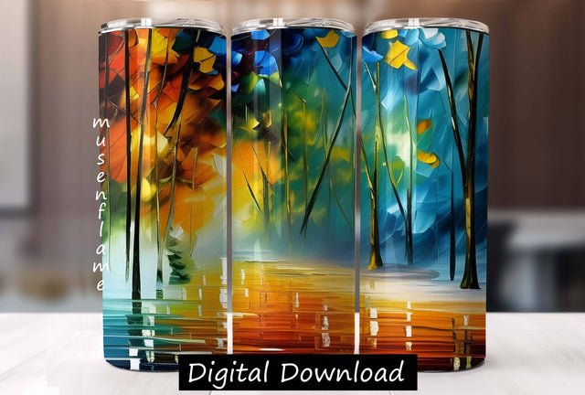 Tree Painting | Straight Sublimation Tumbler Design 20oz, 30oz Sublimation MFsublimationdesign 