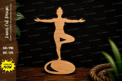 Tree Pose Yoga Laser Cut Svg Design SVG Regulrcrative 
