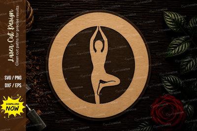 Tree Pose Yoga Meditation Laser Cut SVG File SVG Regulrcrative 