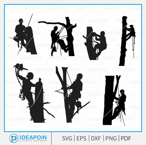 Tree Services svg, Tree Arborist SVG, Tree Climbing Png, Tree Cutter Climbing, Tree Trimming SVG, Tree service logo, Tree service silhouette SVG Dinvect 