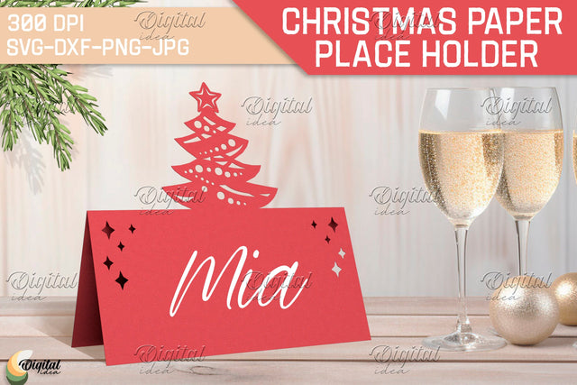 Tree SVG. Paper Name Cards. Papercut Place Holder SVG 3D Paper Evgenyia Guschina 