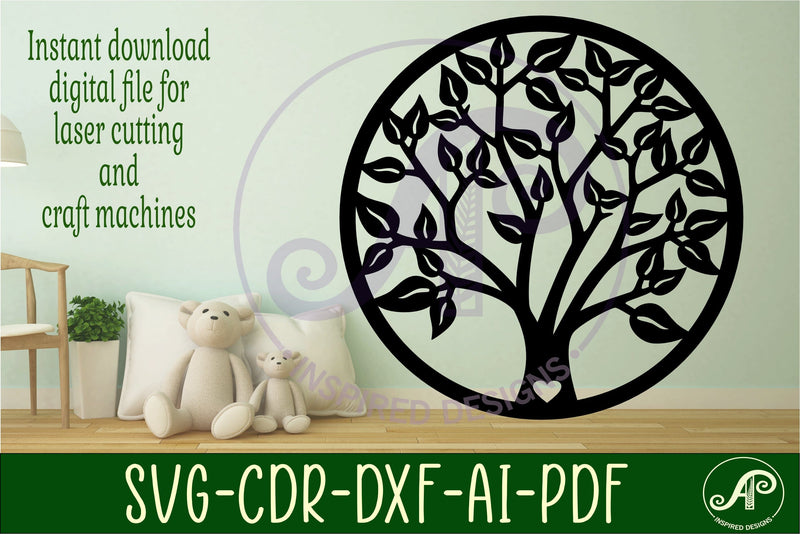 Tree wall art sign, SVG file. vector - So Fontsy