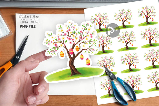 Tree with Eggs Sticker Sublimation artnoy 