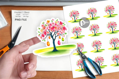 Tree with Eggs Sticker Sublimation artnoy 
