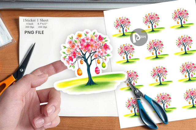 Tree with Eggs Sticker Sublimation artnoy 