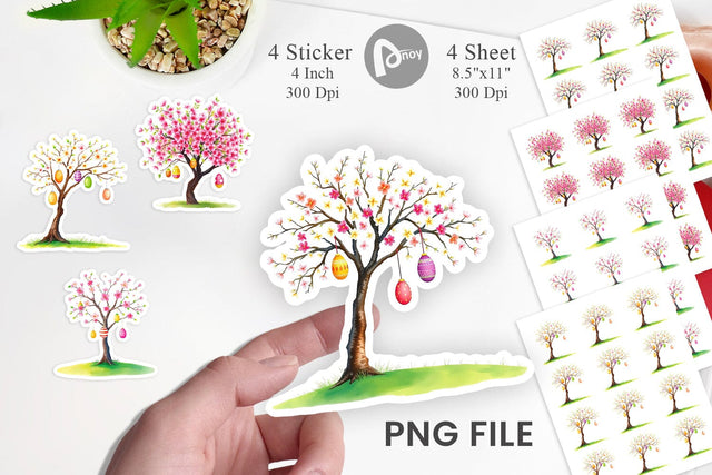 Tree with Eggs Sticker Sublimation artnoy 