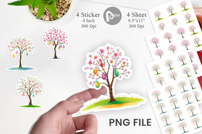 Tree with Eggs Sticker Sublimation artnoy 