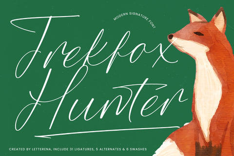 Trekfox Hunter - Modern Signature Font Font Letterena Studios 