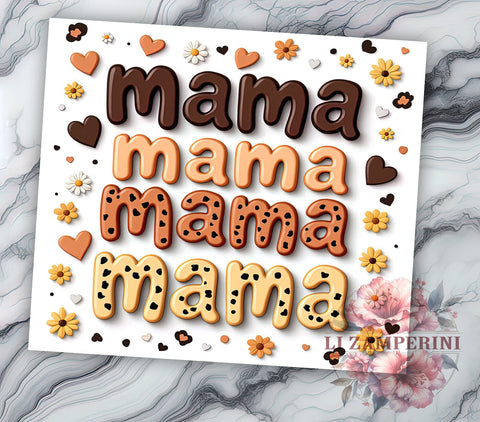 Trendy Boho Mama 20oz Tumbler, Floral Design, 20oz Sublimation, Trendy Drinkware, Chic Mama Gift, Inflated Tumbler Wrap, Unique Floral Tumbler Sublimation Li Zamperini 