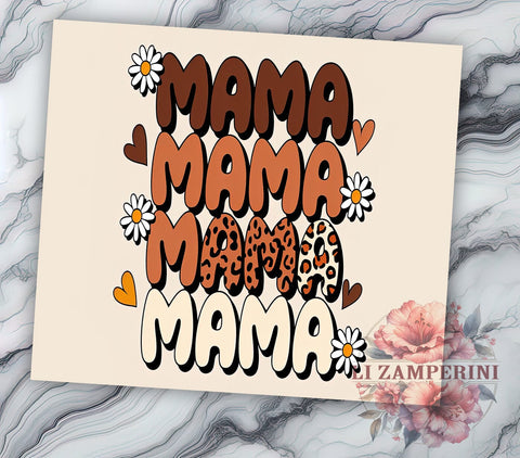 Trendy Boho Mama 20oz Tumbler, Floral Design, 20oz Sublimation, Trendy Drinkware, Chic Mama Gift, Inflated Tumbler Wrap, Unique Floral Tumbler Sublimation Li Zamperini 